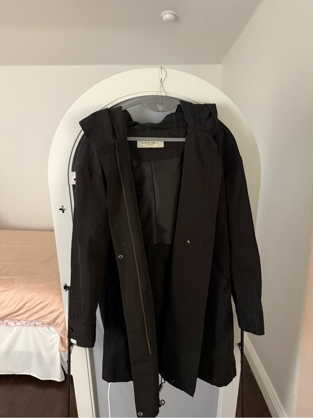 Scène Deux Paris Black Hooded Utility Coat | Size M | Japanese Designer Jacket